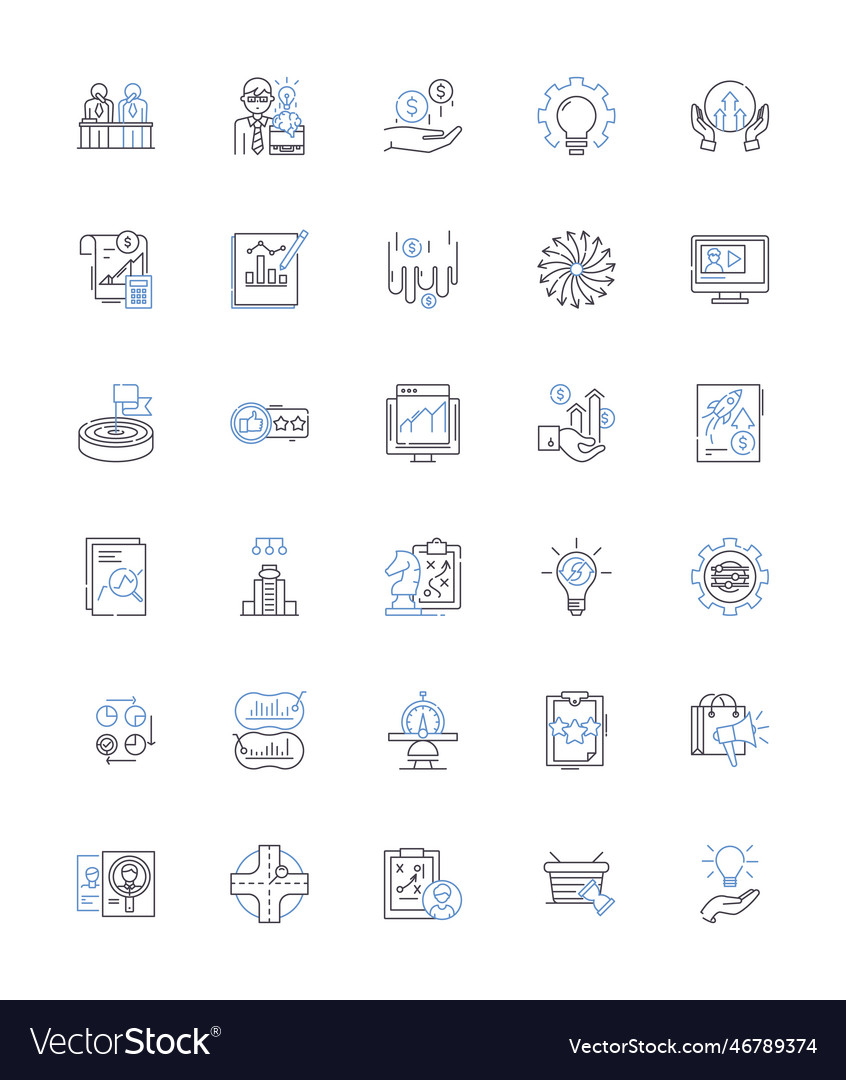 Approach and method line icons collection Vector Image Approach and method line icons collection