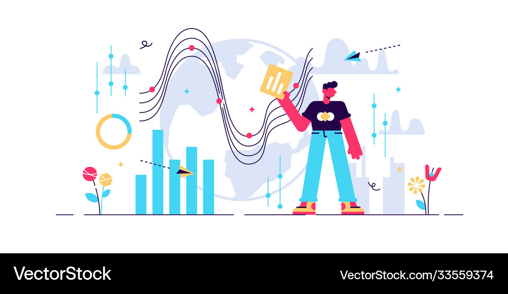Big data tiny person Royalty Free Vector Image