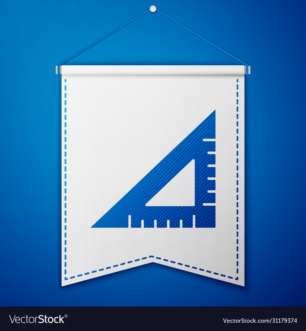 Blue triangular ruler icon isolated on Vector Image Blue triangular ruler icon isolated on