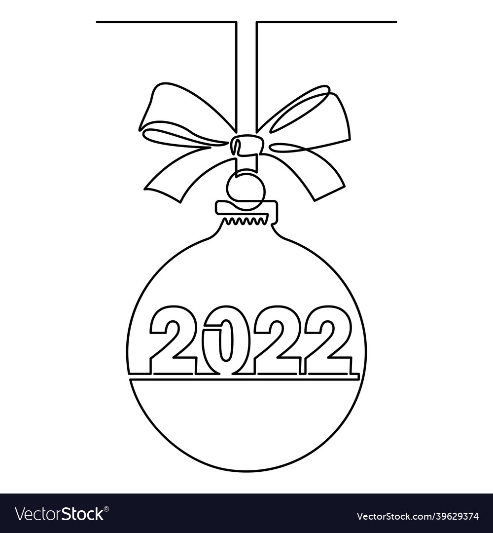 Christmas decoration ball with 2022 pattern