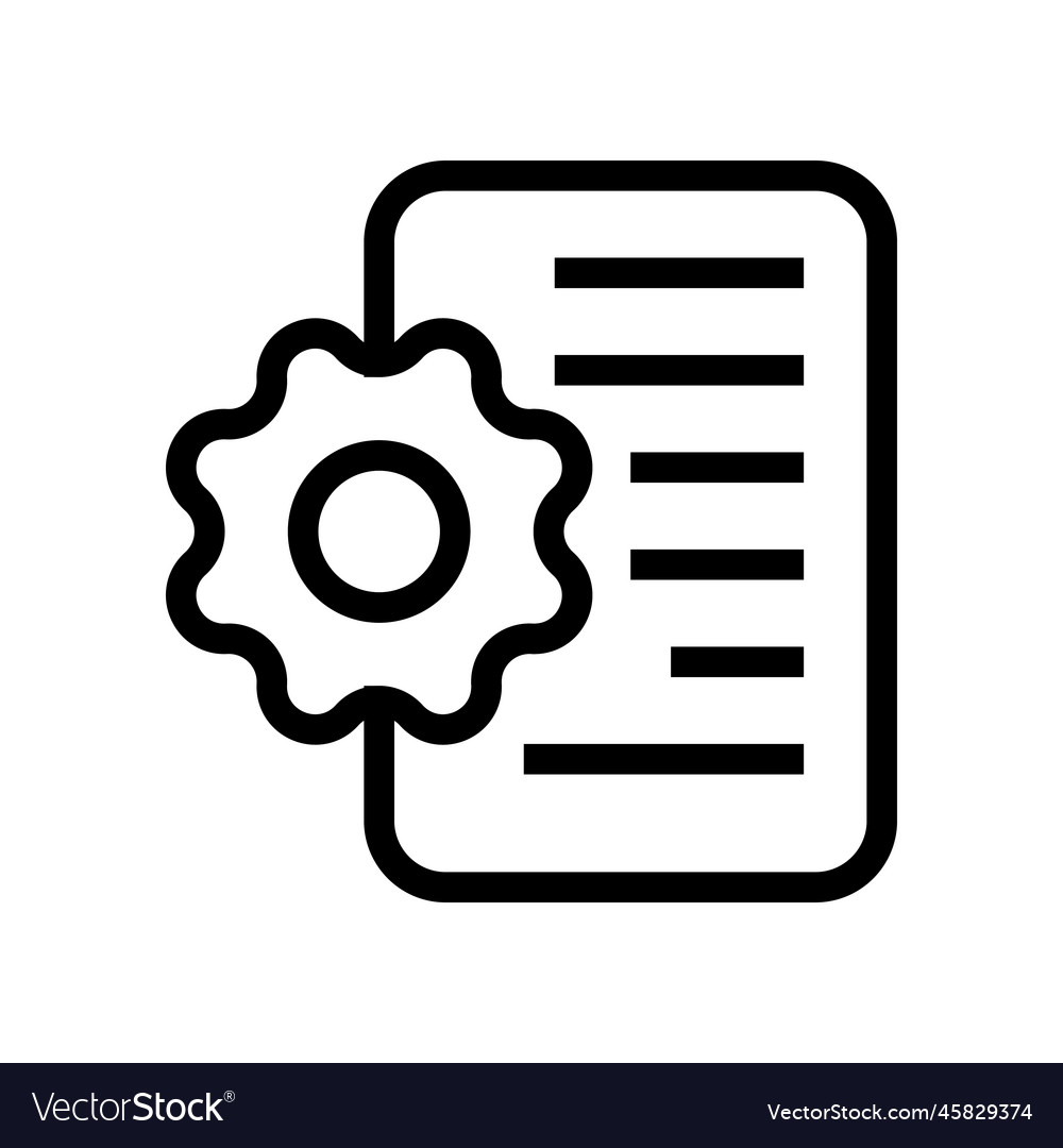 Data text icon line isolated on white background
