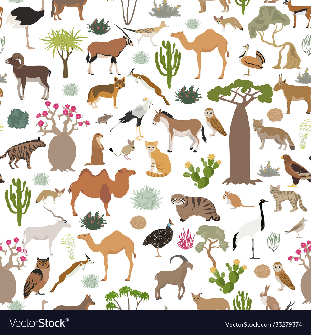 Desert biome xeric shrubland natural region Vector Image