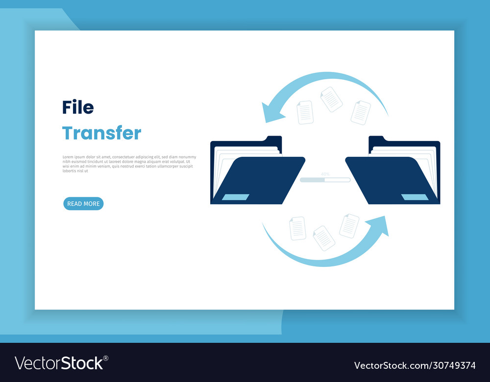 Design transferring files from folder vector image Design transferring files from folder