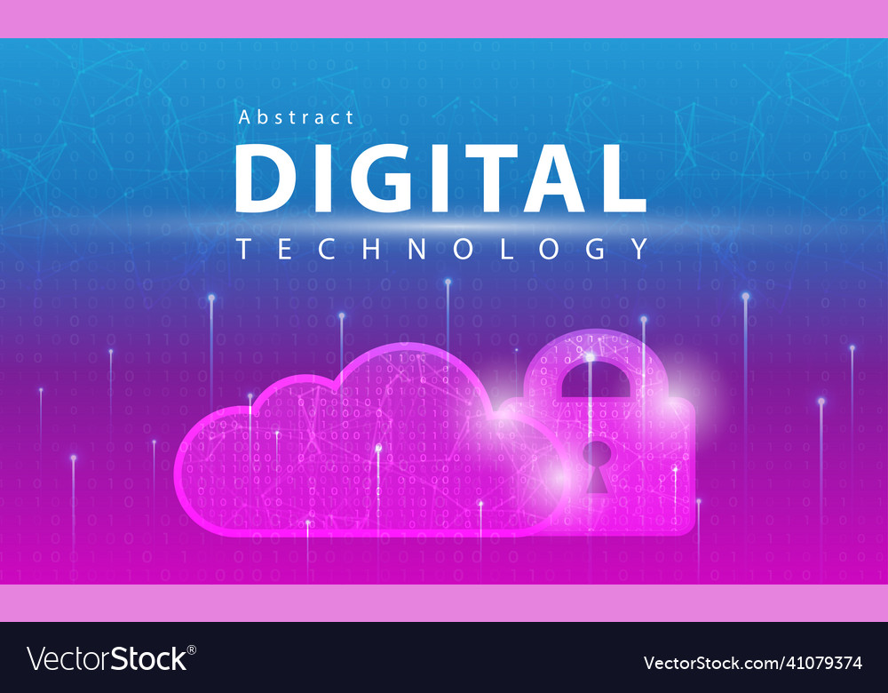 Digitale Technologie Banner rosa blau Hintergrund