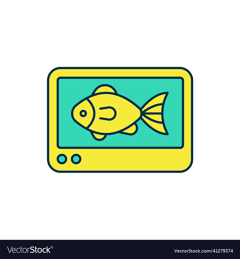 Filled outline fish finder echo sounder icon