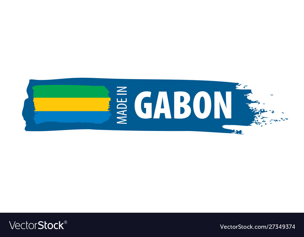 Gabon flag on a white