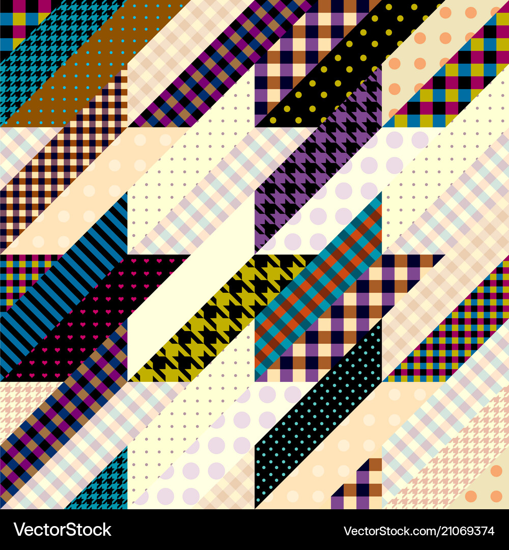 Geometrical patchwork pattern Royalty Free Vector Image