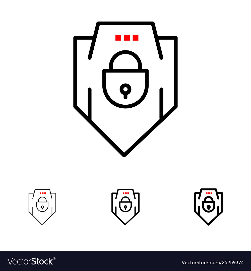 Internet password shield web security bold vector image Internet password shield web security bold