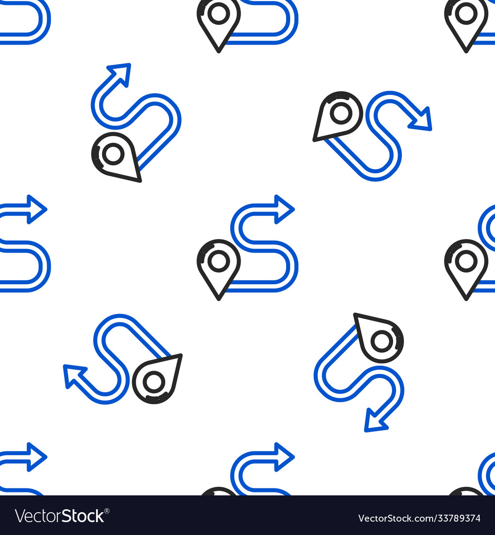 Line route location icon isolated seamless pattern vector image Line route location icon isolated seamless pattern