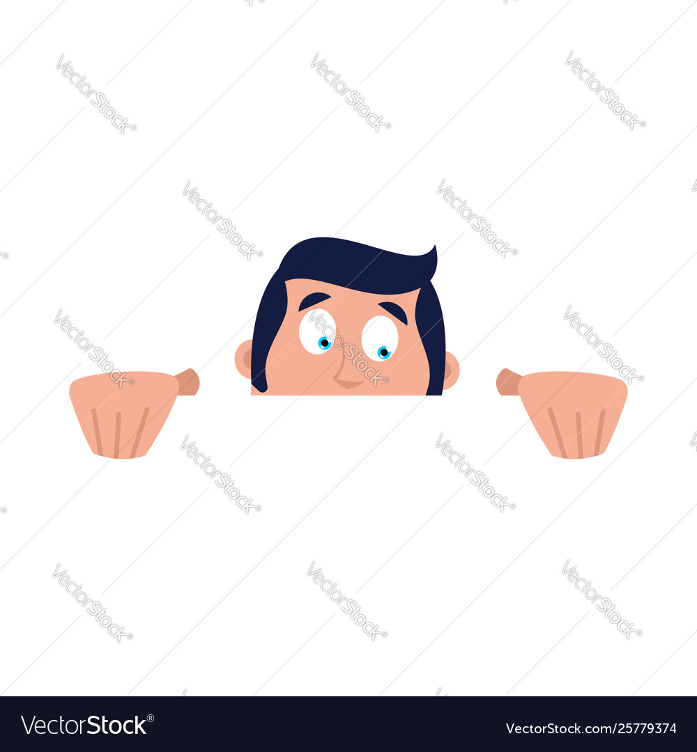Man Peeking Out, Curious Expression