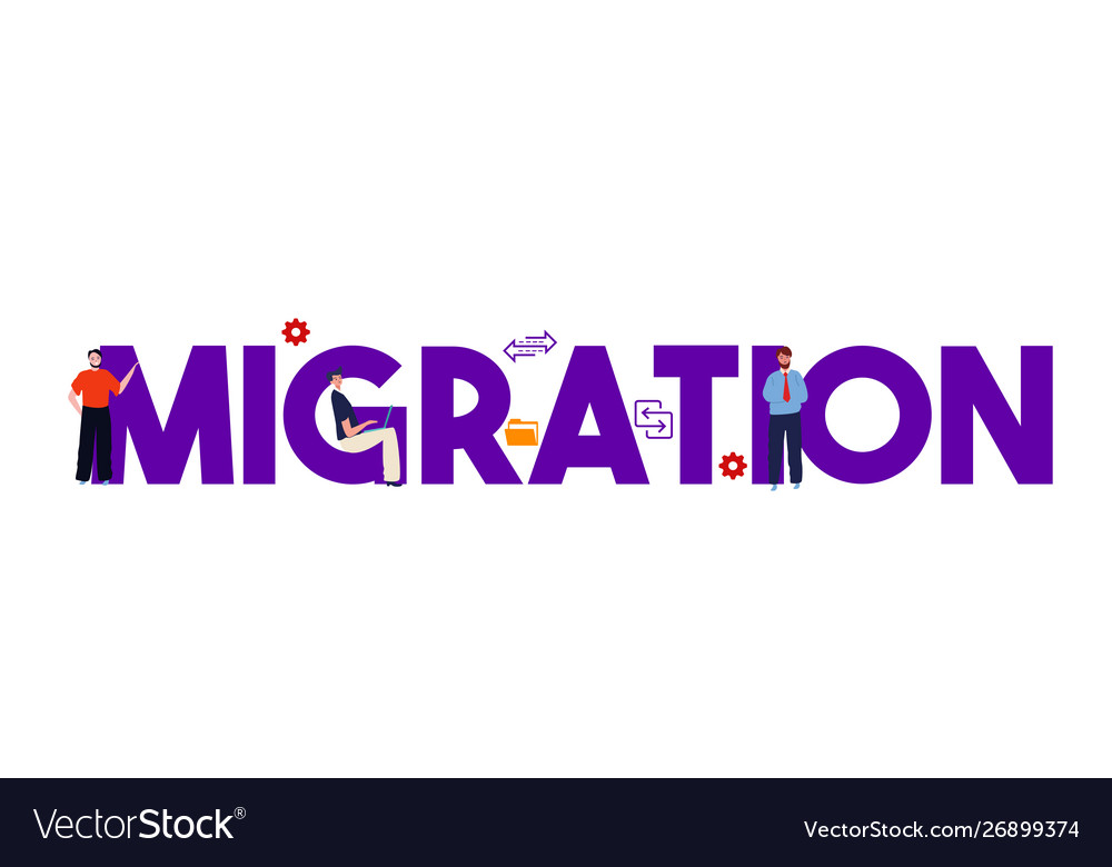 Migration concept transfer sync data vector image Migration concept transfer sync data