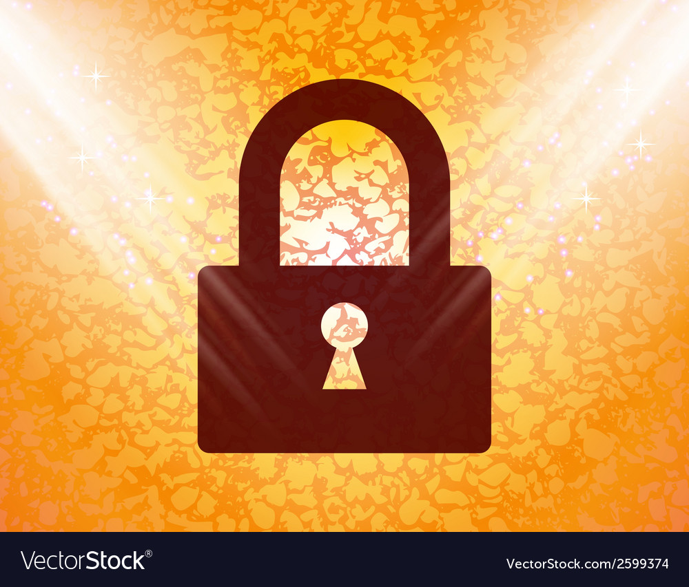 Padlock flat modern web button and space for your