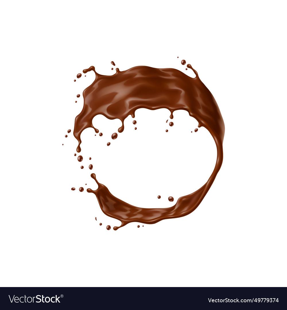 Realistic chocolate yogurt cream or choco milk Vector Image