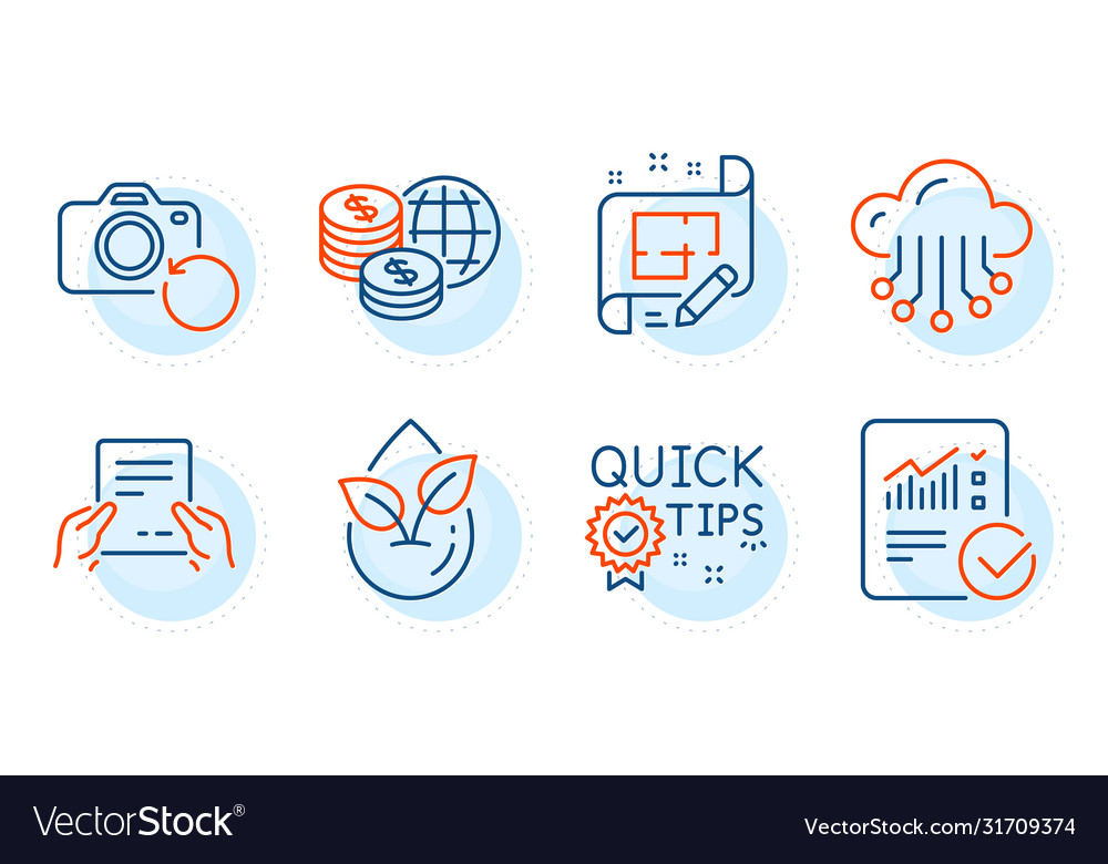 Receive file cloud storage and checked vector image Receive file cloud storage and checked