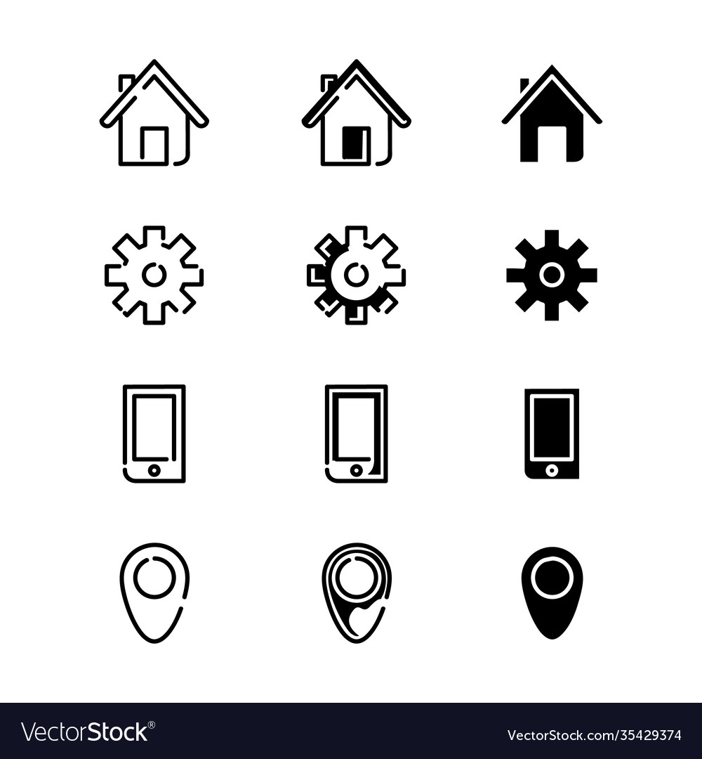 Set different style web icon collection design
