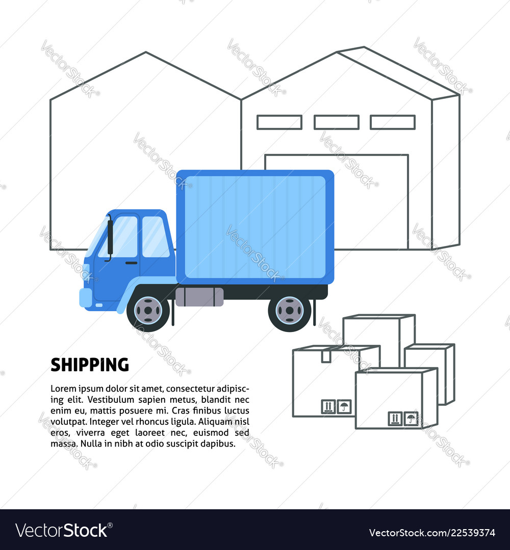 Shipping and warehouse banner template in flat