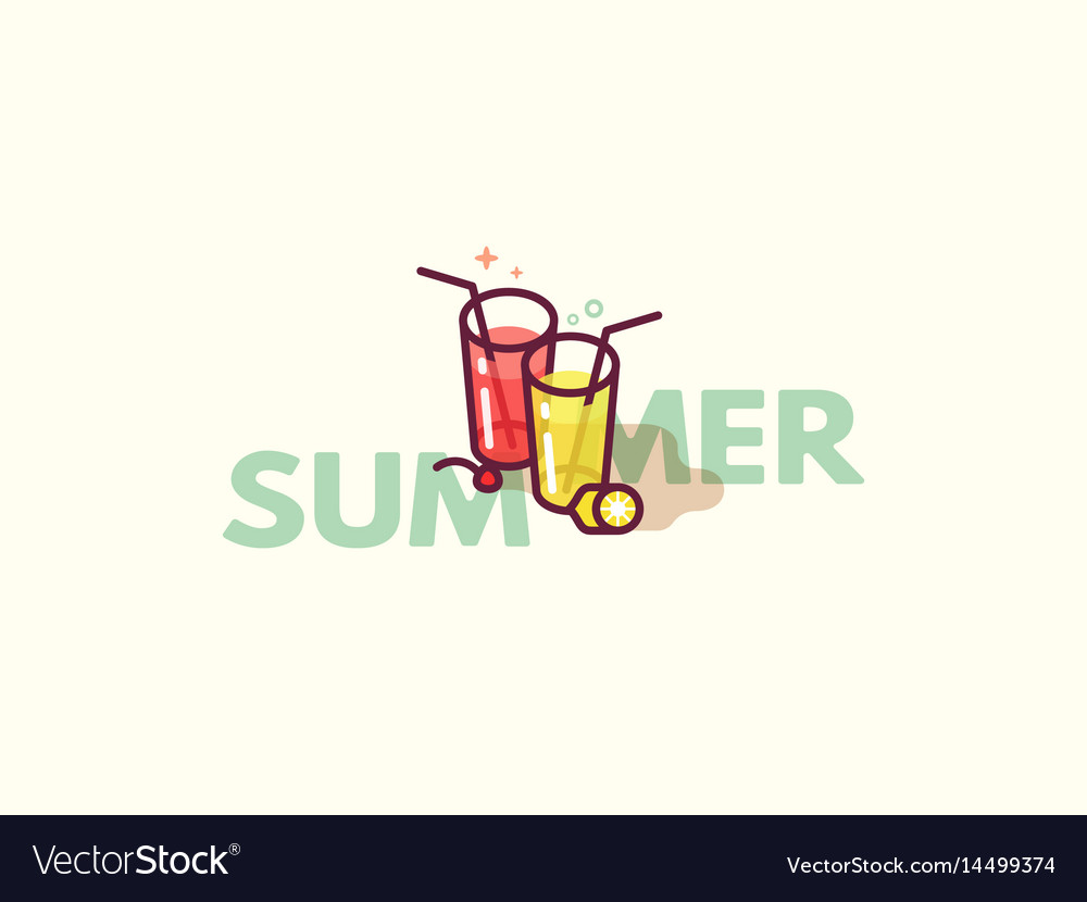 Summer cocktails flat icon