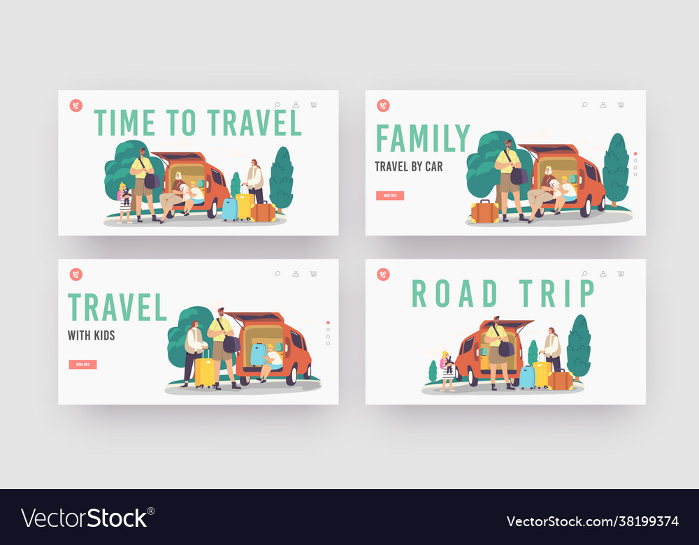 Time to travel landing page template set happy