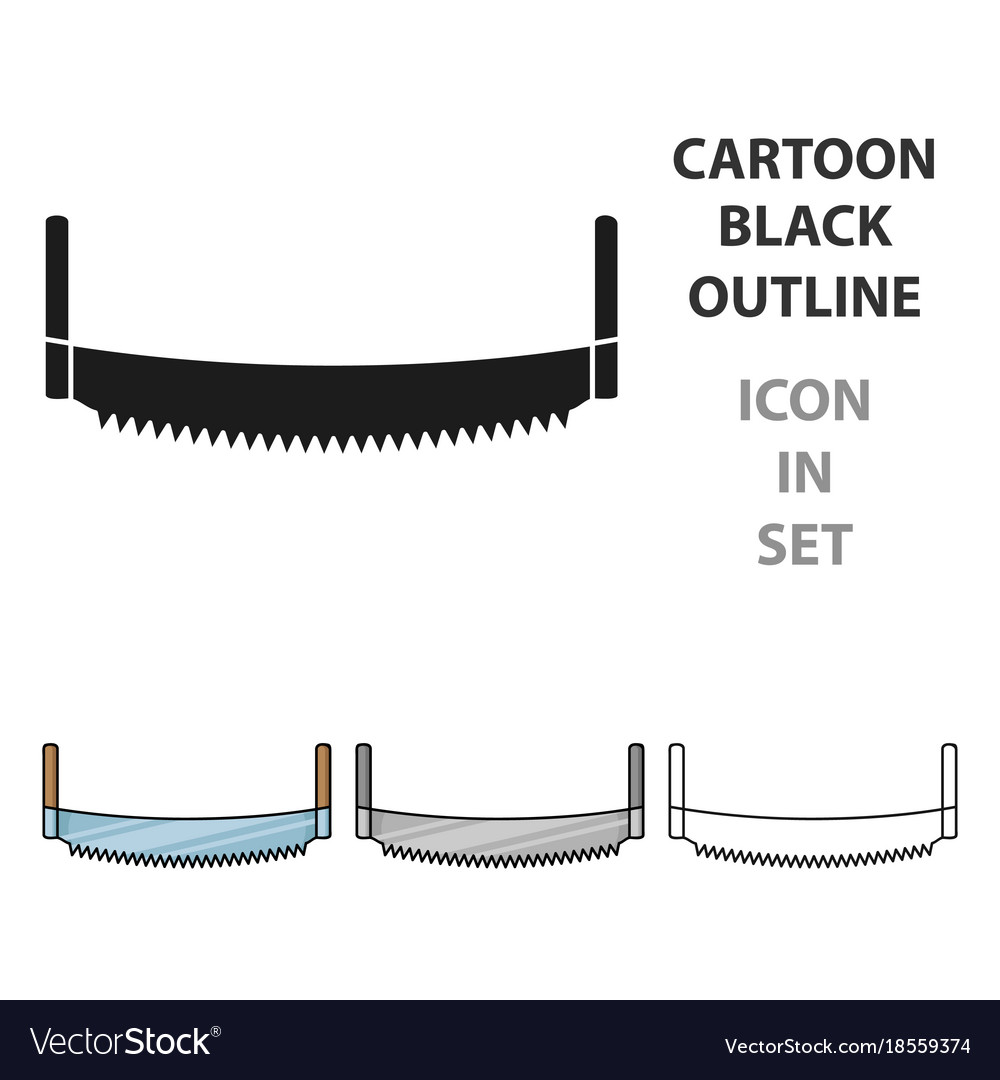Zwei-Mann-Säge Ikone im Cartoon Stil isoliert