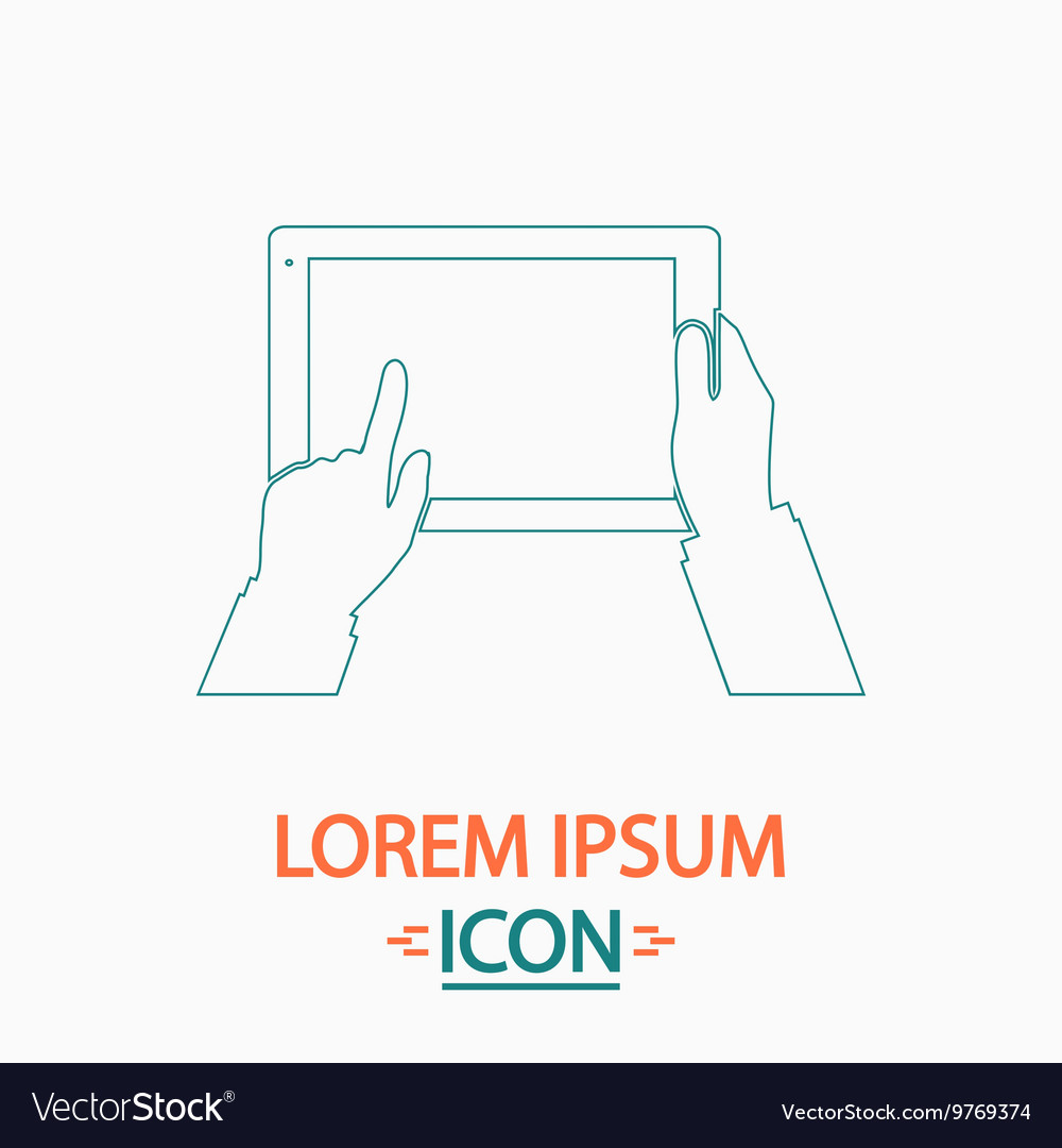 Use tablet computer symbol Vector Image Use tablet computer symbol