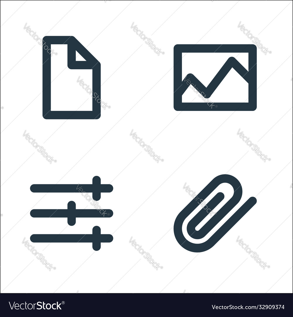 User interface line icons linear set quality Vector Image User interface line icons linear set quality