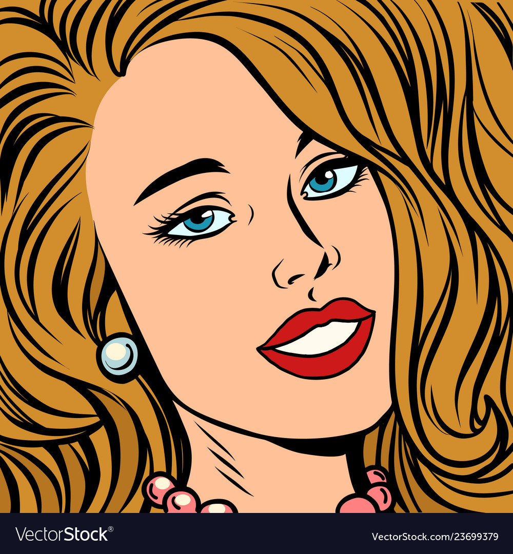 Schöne blonde Frau Gesicht Nahaufnahme vector image Schöne blonde Frau Gesicht Nahaufnahme