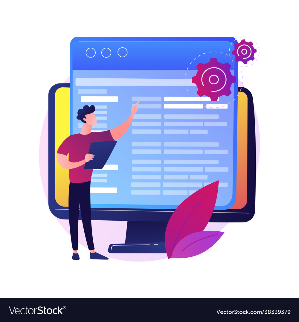 Coding and website development concept metaphor vector image Coding and website development concept metaphor