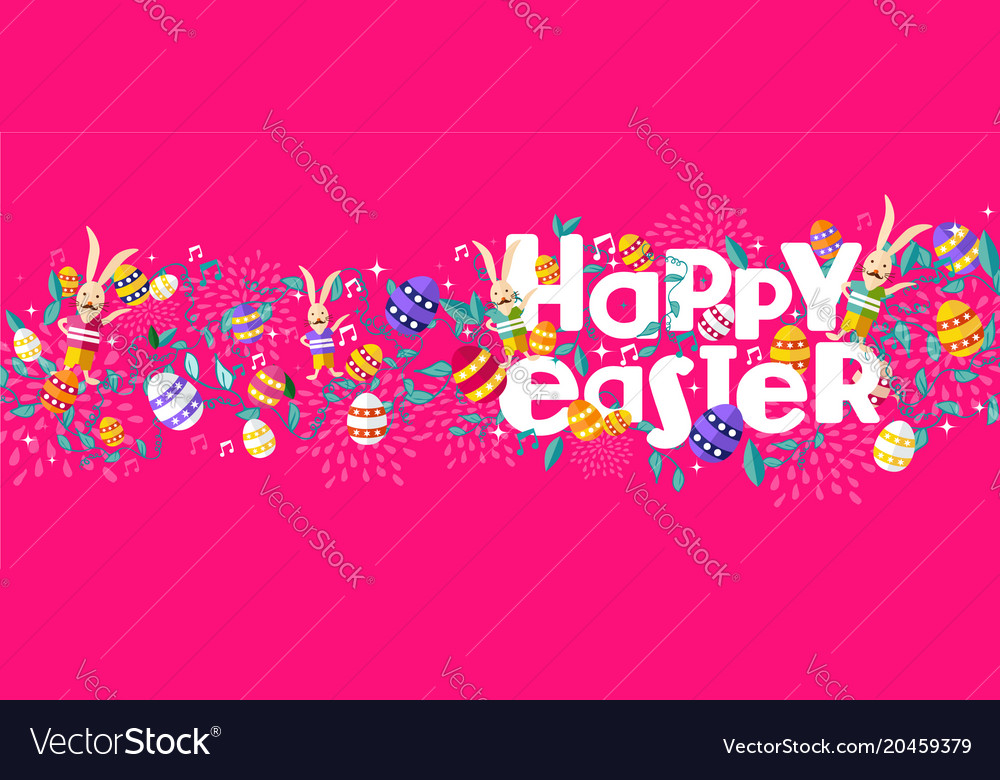 Easter holiday web banner with nature decoration Vector Image