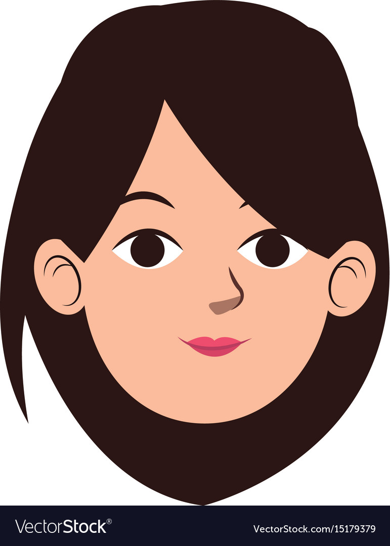 Face portrait young woman cartoon Royalty Free Vector Image