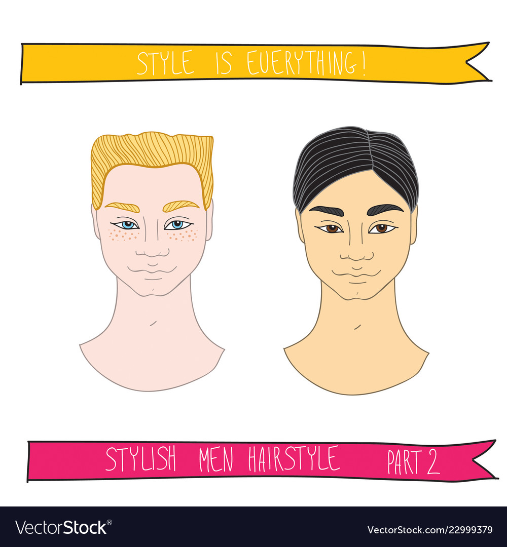 Handsome Man Stylish Hairstyle Royalty Free Vector Image