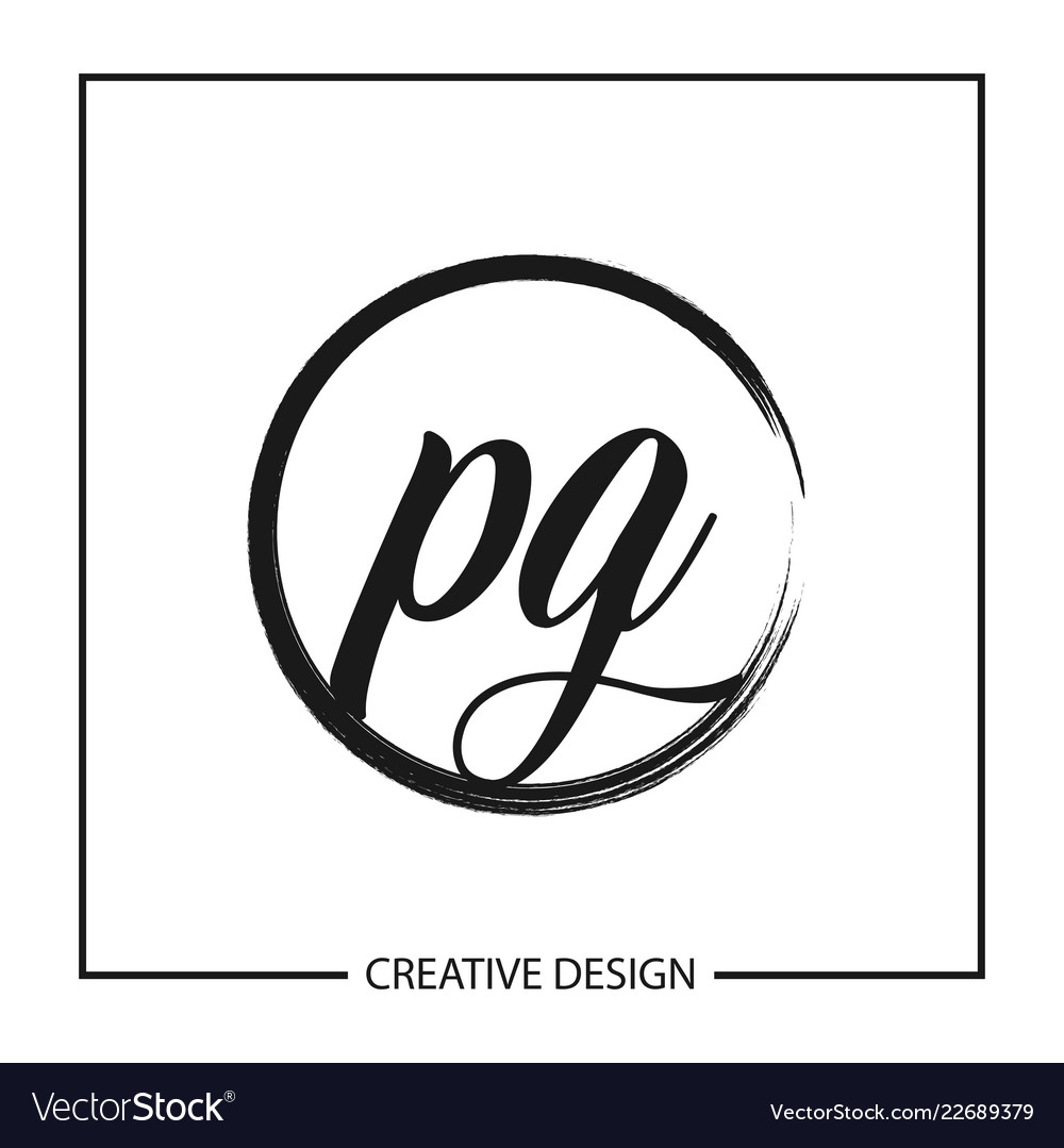 Initial letter pg logo template design