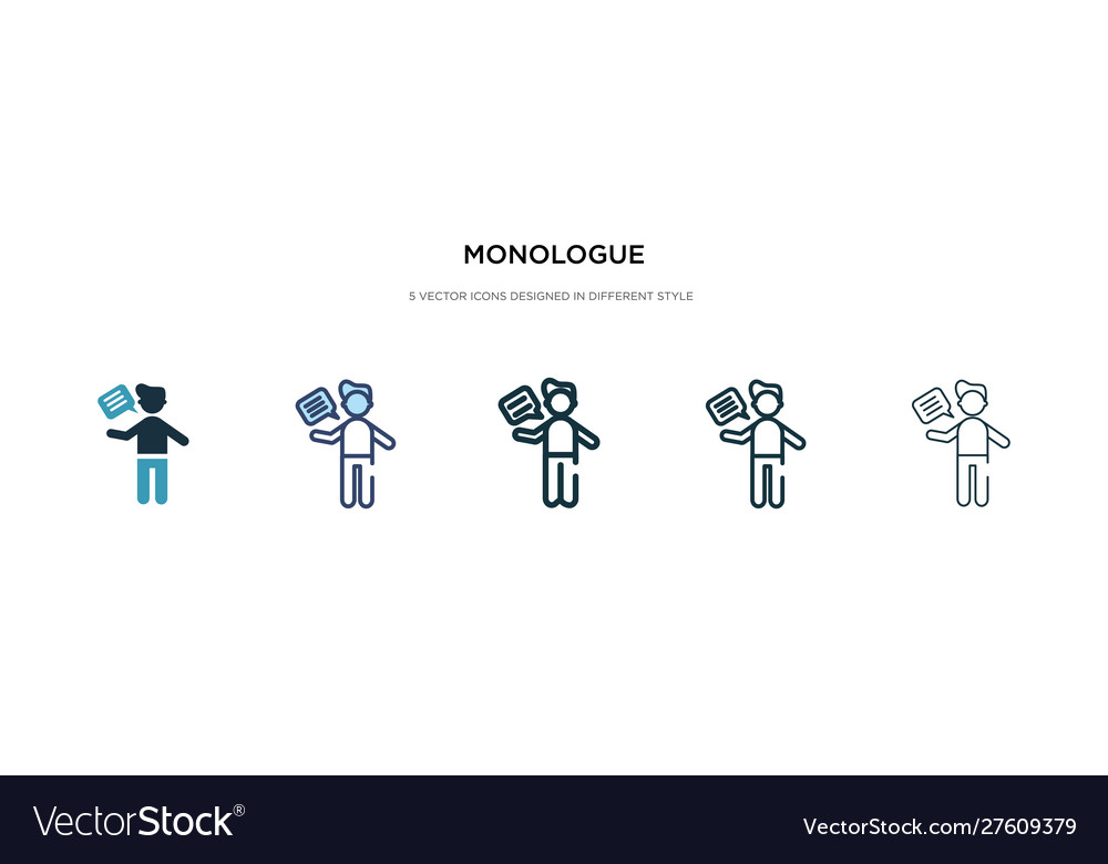 Monolog-Symbol in verschiedenen Stil zweifarbig