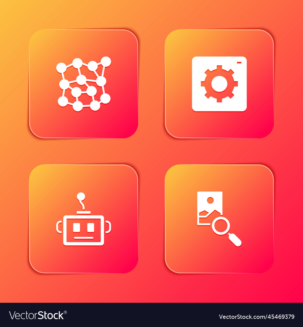 Set neural network computer api interface vector image Set neural network computer api interface