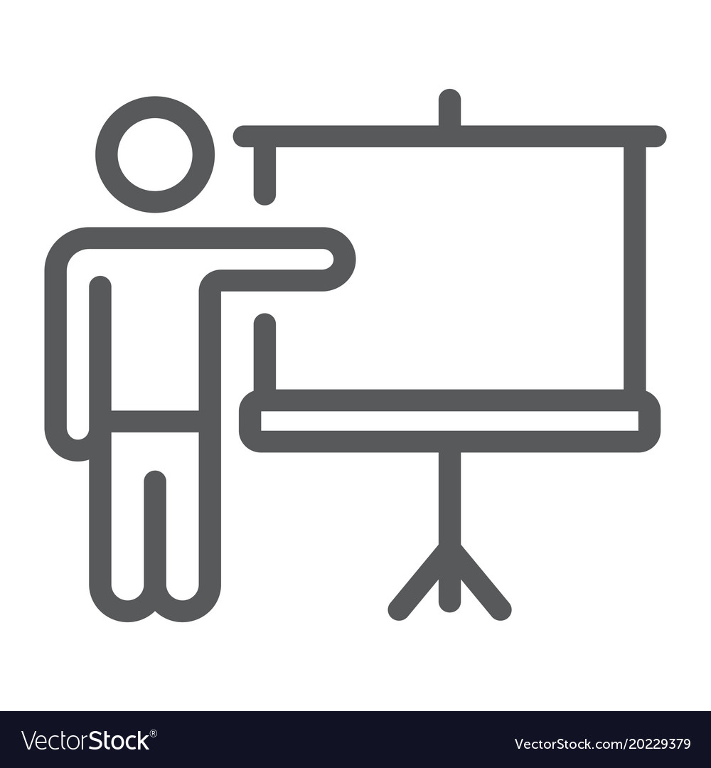 Training line icon e learning and education Vector Image
