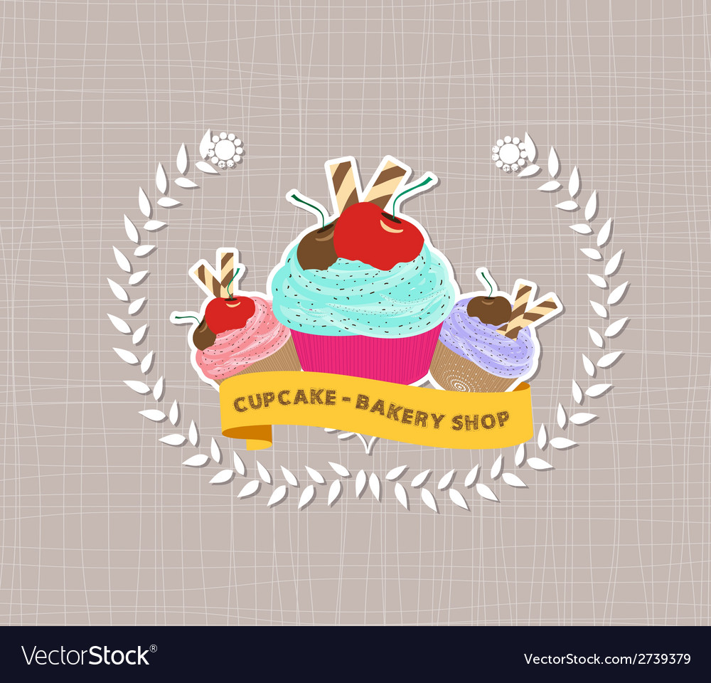 Vintage cupcake poster design