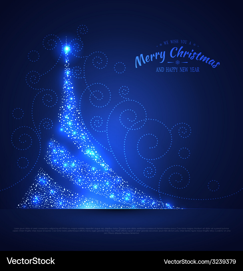 Xmas tree glowing background Royalty Free Vector Image