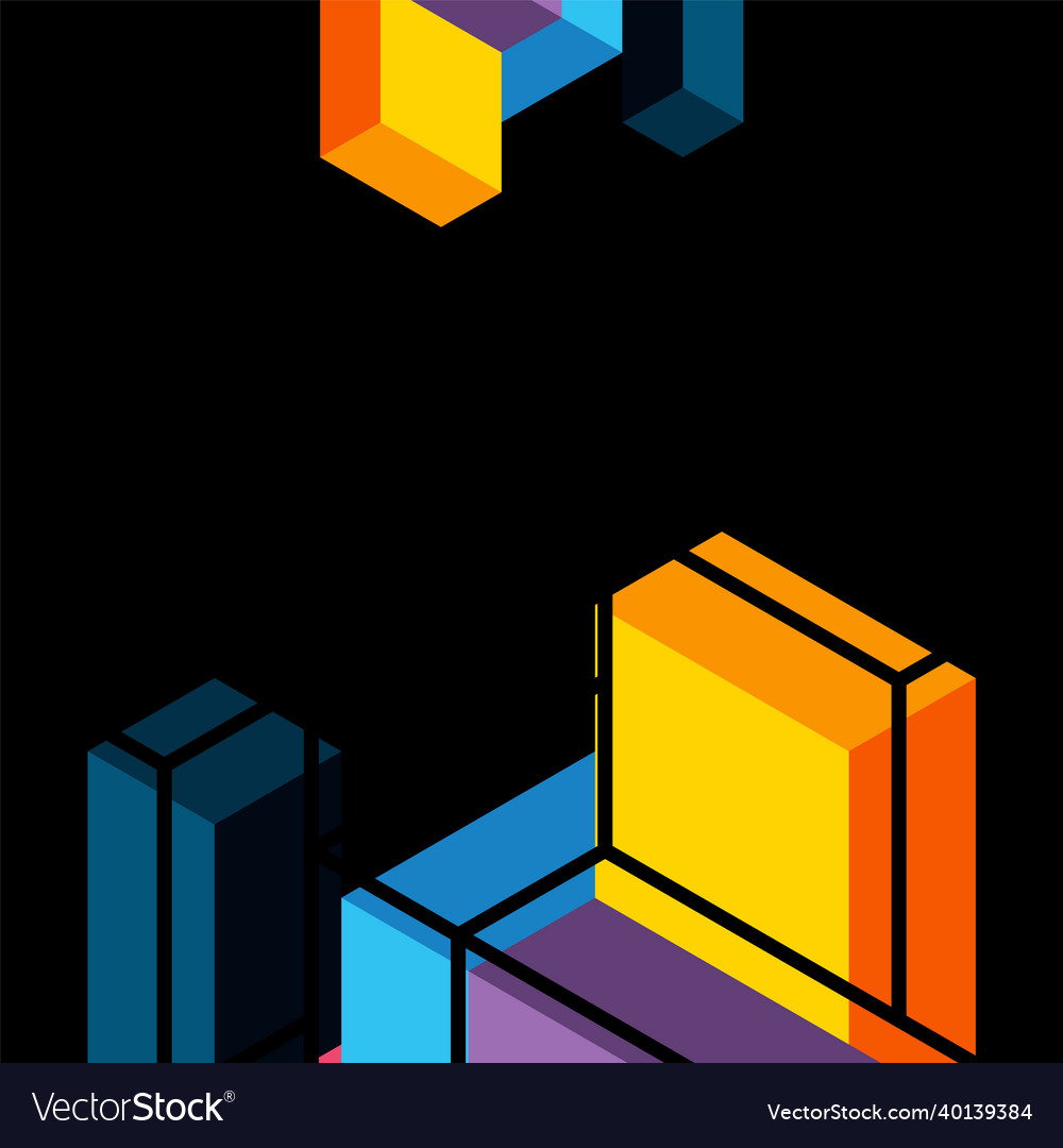 Abstract background 3d cubes cubic elements vector image Abstract background 3d cubes cubic elements