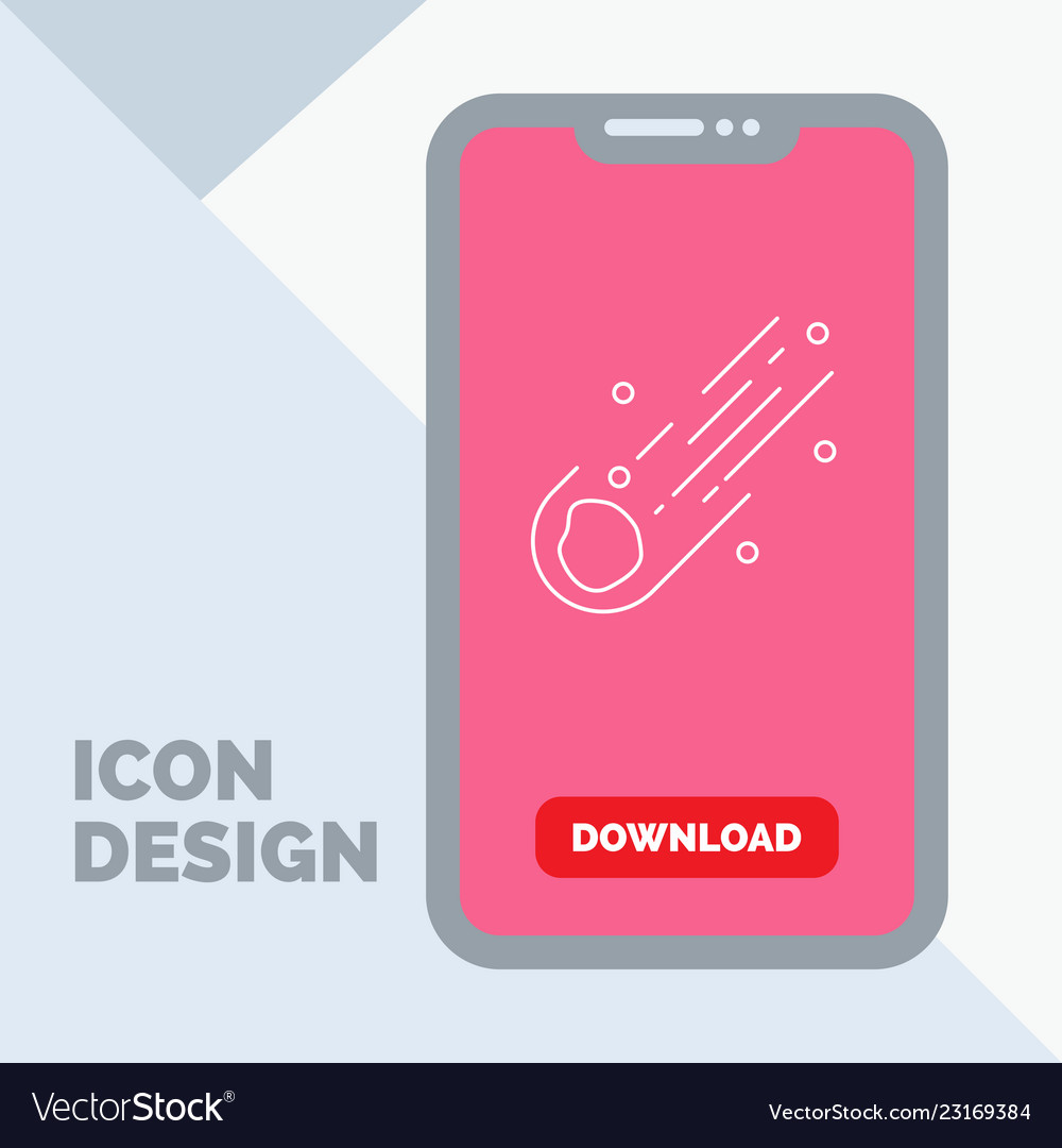 Asteroid astronomy meteor space comet line icon Vector Image Asteroid astronomy meteor space comet line icon
