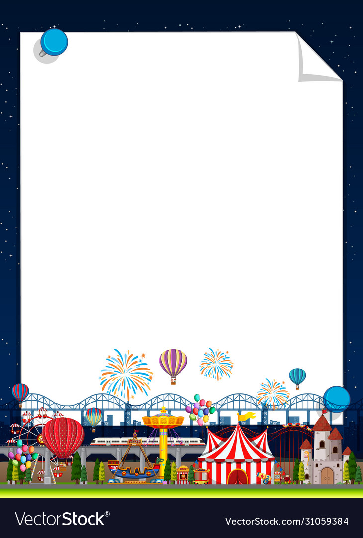 Border template with funpark in background