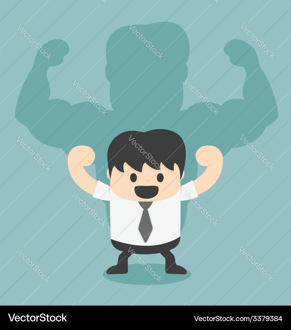 Businessman shadow is strong Royalty Free Vector Image