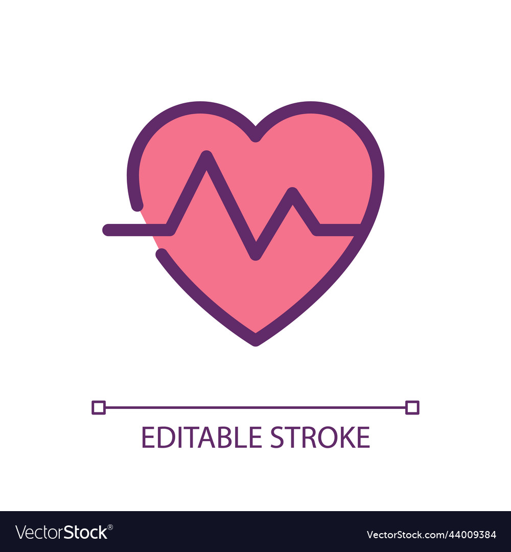 Cardiogram pixel perfect rgb color ui icon vector image Cardiogram pixel perfect rgb color ui icon