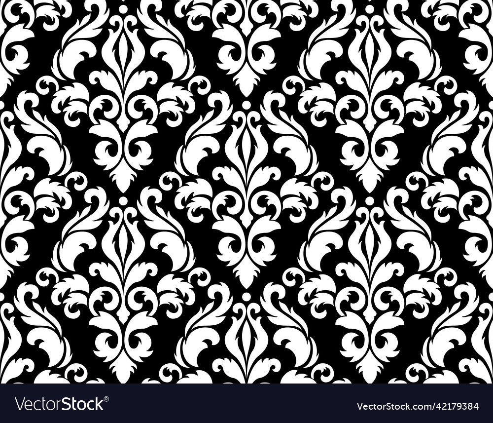 Damask seamless pattern element floral vector image Damask seamless pattern element floral
