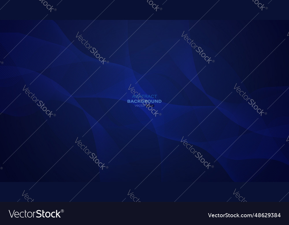 Dark blue background with abstract dynamic wave vector image Dark blue background with abstract dynamic wave