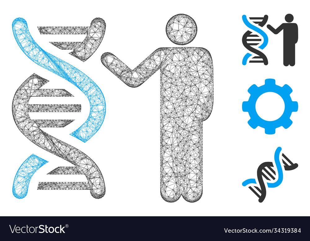 Genetics report polygonal web mesh Vector Image Genetics report polygonal web mesh