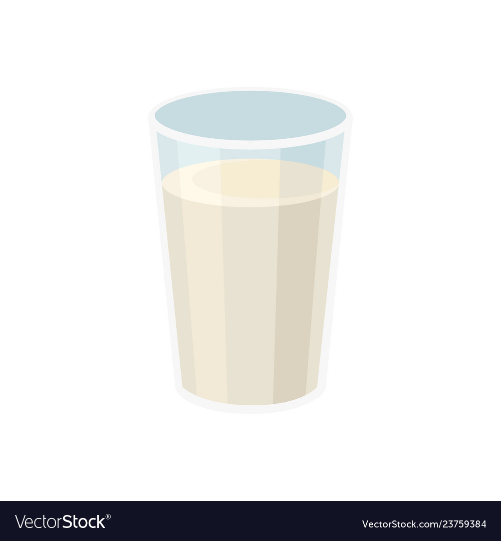 Glass of fresh milk drink for breakfast organic Vector Image