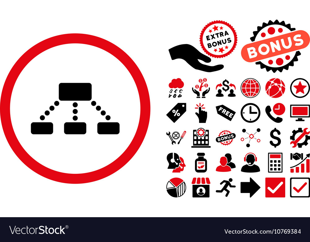 Hierarchy flat icon with bonus Royalty Free Vector Image