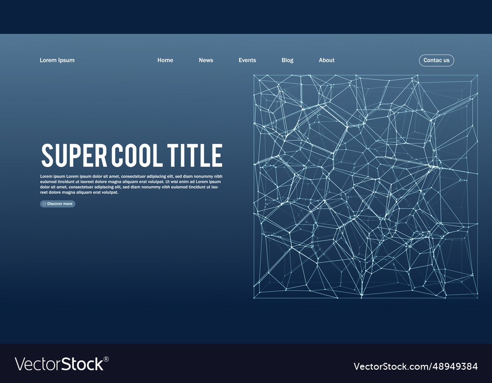 Landing page abstract design with shattered