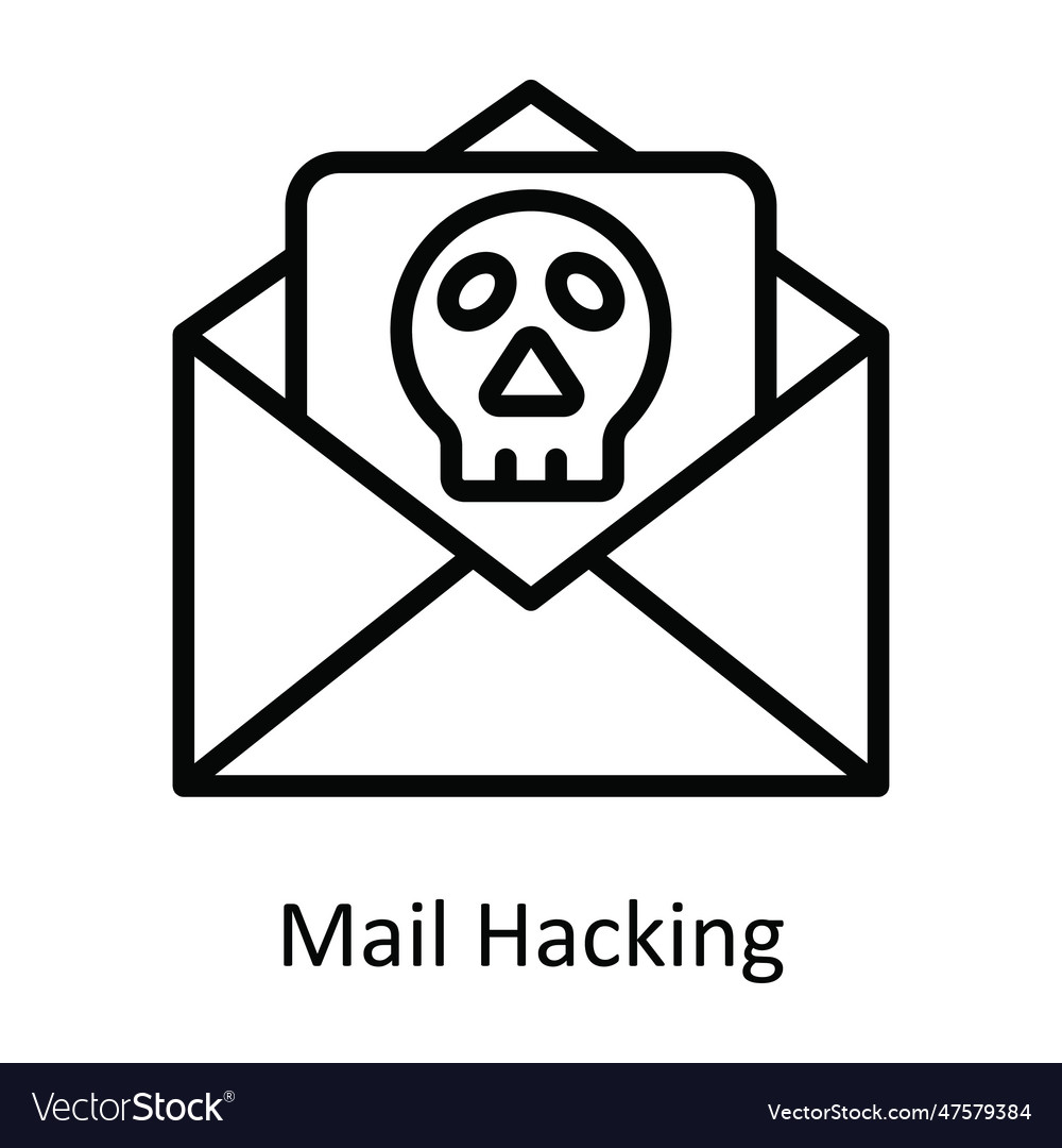Mail hacking outline icon design