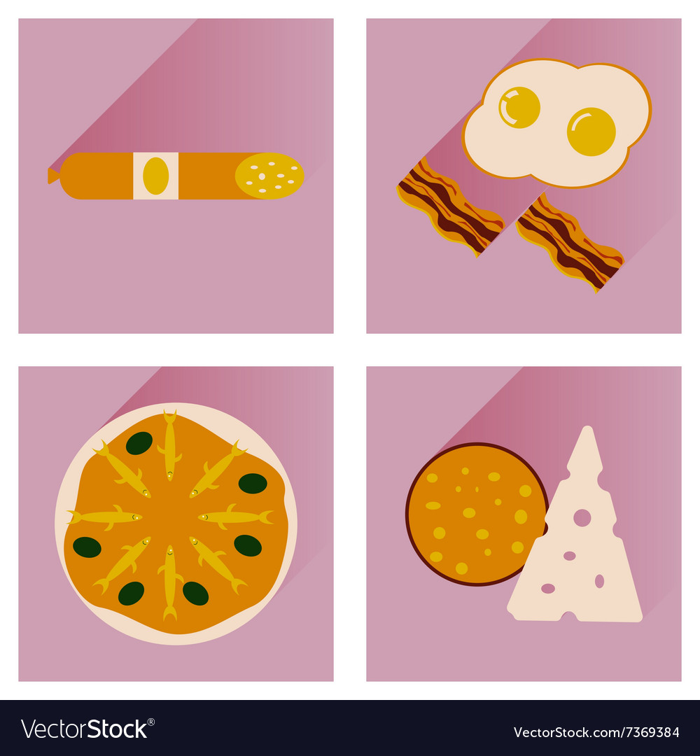 Modern flat icons collection with shadow