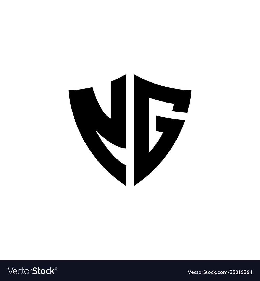Ng monogram logo with shield shape design template